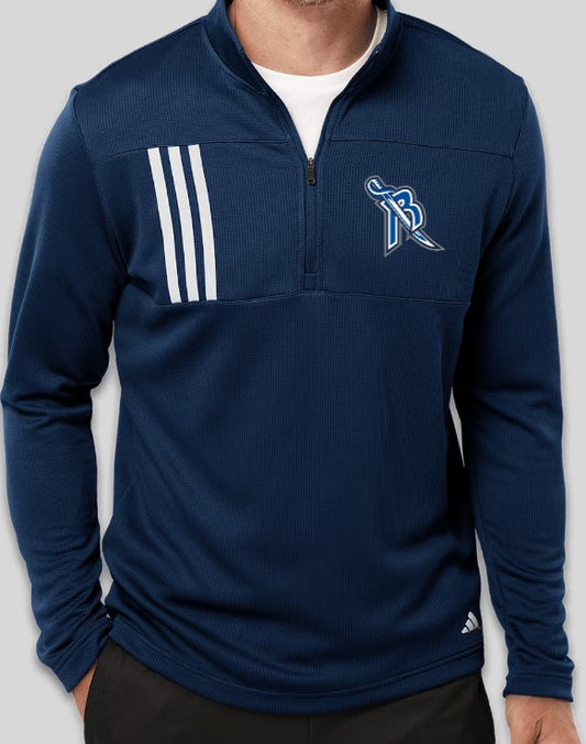 Rebels Men's Hockey Adidas 3-Stripe Double Knit Quarter Zip